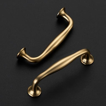 Ravinte Champagne Bronze Cabinet Handles Solid Pulls 3 Inch 10 Pack - color: Champagne Bronze, size: 3 inches Hole Center