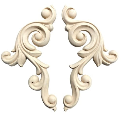 WoodUbend WUB1239 Set of Scrolls Appliques - Heat Bendable & Flexible Wood Onlays 34x16cm - DIY Craft, Furniture & Home Decor - Easy to Apply & Paint - Versatile, Reusable & Decorative - size: WUB1239