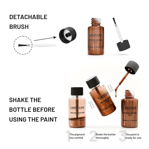 KAMENSKAYA Copper Leaf Paint, Liquid Gilding Paint, 0.68 fl oz - color: Copper, size: 0.68 Fl Oz (Pack of 1)