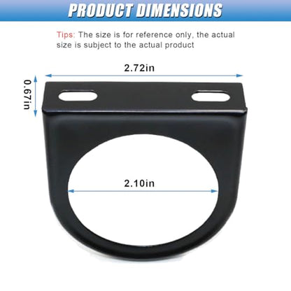52mm Gauge Mount, 2 Inch Single Hole Gauge Mounting Panel Bracket Pod, Universal Meter Gauges Pillar Mount Pod Holder Automotive Accessories for Car, Truck, Boat and More (2PCS) - size: 2 Pieces