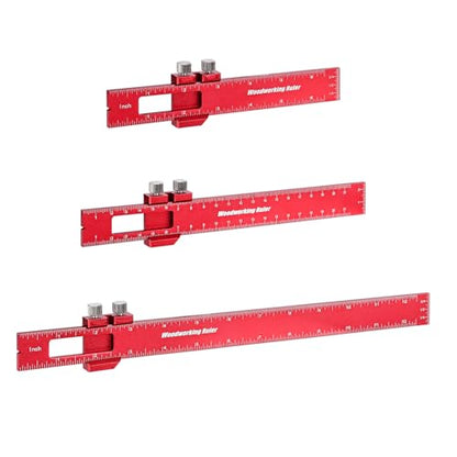 3PCS Woodworking Ruler Set, Precision Measuring Tool for Layout