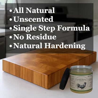 Refined Walnut Oil & Beeswax Cutting Board Wax, Unscented 8oz w/Brush Set - size: 8 Fl Oz + Brush Set