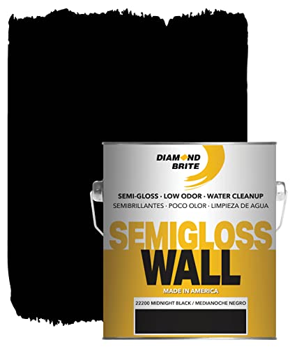Diamond Brite Semi Gloss Latex Paint, Midnight Black, 1 Gallon, 22200-1 - color: Midnight Black, size: 128 Fl Oz (Pack of 1)
