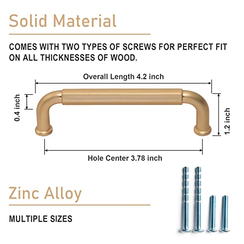 Goo-Ki 6 Pack 3-3/4 Inch （96mm） Hole Center Cabinet Pulls Dark Champagne Bronze Zinc Alloy Kitchen Drawer Pulls Drawer Handles 4.2 Inch Length 2201-CB-96 - color: Dark Champagne Bronze, size: 3-3/4 inch Hole Centers