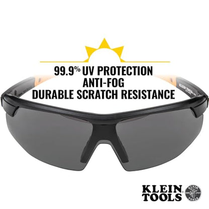 KLEIN TOOLS 60160 Semi Frame Safety Glasses, Gray Lens - color: Gray Lens, size: Single