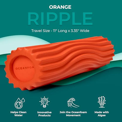 Oceanfoam Ripple Roller - Small Foam Roller for Physical Therapy (Orange) - color: Orange