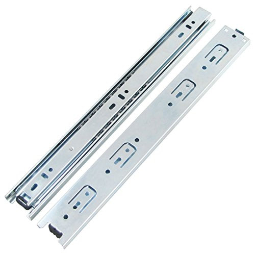 A Pair of Black Metal Quiet Ball Bearing Full Extension 2 Section Drawer Slide, Side Mount (32.5cm/13 Inch) - size: 32.5cm/13 Inch