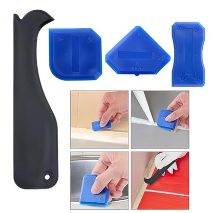35PCS Sealant Finishing Tool Kit Multi Angle Scrapers Caulk Grout Remover With Nozzles For Bathroom Kitchen Window, Boxed - color: Boxed