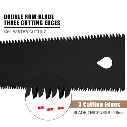 Folding Hand Saw - 5.5inch, 11TPI Pruning Saw with Smooth Cuts & Flush Cut Feature for Camping and Gardening