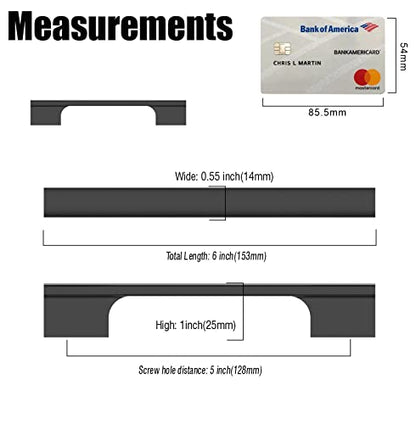 Matte Black Cabinet Handles Kitchen Pulls 5 Inch 12 Pack - color: Matte Black, size: 5 Inch Hole Center