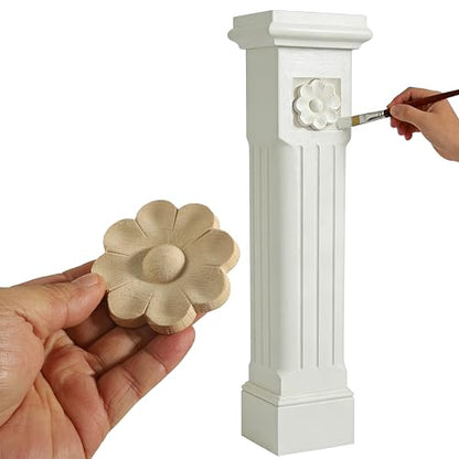 Nsrisml Wooden Decals Trim Rosette Inlays, Wood Appliques Onlays for Wall Cabinet Dresser Staircase DIY Projects(8Pcs, 11.81") - color: 8-pack, size: 30x7cm/11.81"x2.76"