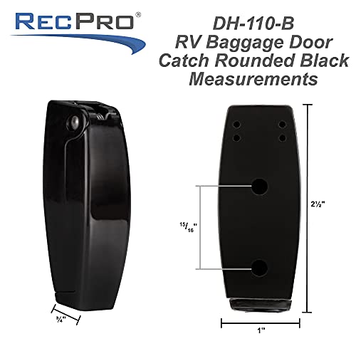 RecPro RV Black Rounded Baggage Door Catch | 2 Pack - size: 2 Pack