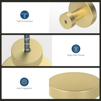 20 Pack Gold Cabinet Knobs and Pulls - Round Drawer Knobs, Brushed Brass for Kitchen Cabinets - color: Brushed Brass, size: 20 Pack