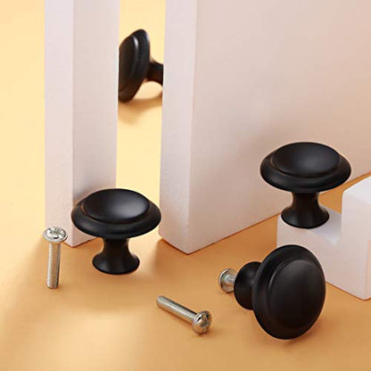 30 Pcs Matte Black Cabinet Knobs Kitchen Knobs 1-1/4" Dresser Drawer Pulls - size: 1.2 Inch