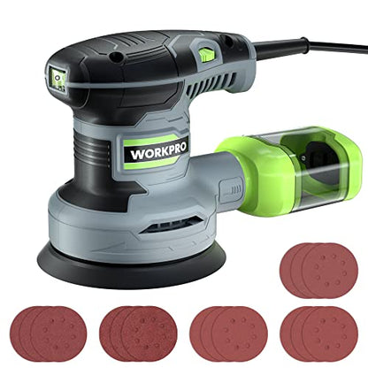 WORKPRO 5-Inch Random Orbit Sander Variable Speed with Dust Bag - size: Random Orbit Sander