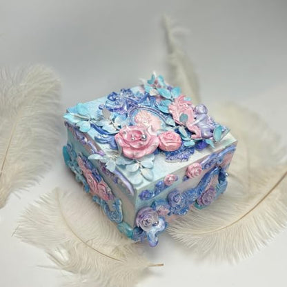 Art Mold for Polyclay Air Dry Clay Plaster, Border Frame with Cupids - color: Border, Frame, Cupids