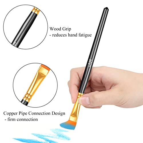 40 Pcs Paint Brushes, Acrylic Painting Brush Set, Watercolor Brushes, Acrylic Brushes for Oil Watercolor, Miniature Detailing, and Rock Painting - style: 40 PCS