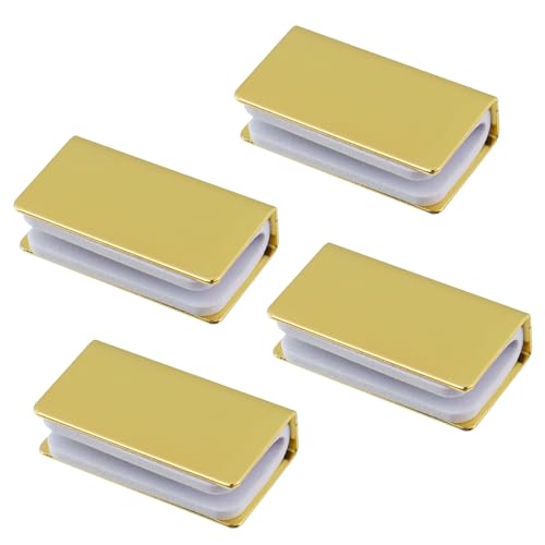 4Pcs Non-Magnetic Glass Door Clip for 3-6mm Thickness Frameless - color: Gold