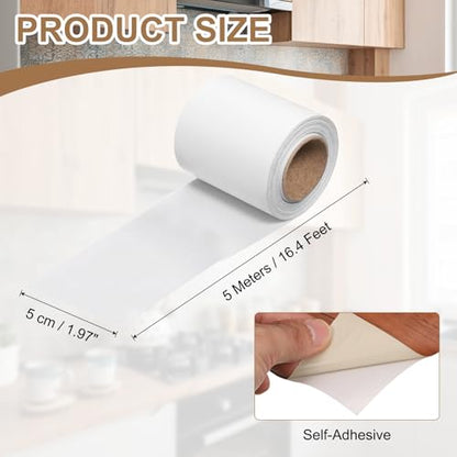 uxcell Wood Tape, 2 Inch x 16ft Self-Adhesive Wood Grain Repair White - color: White, size: 2 Inch x 16ft