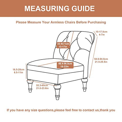 Eco-Ancheng Armless Chair Slipcover Removable Armless Accent Chairs Covers Washable Armless Slipper Chair Slipcover Printed Armless Chair Furniture Protector Covers for Living Dining Room Hotel - color: H170