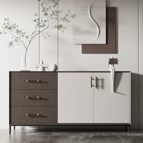 homdiy Black and Gold Cabinet Pulls 6-1/4" Black and Brass Cabinet Pulls - color: Black & Matte Gold, size: 6-1/4 Inch(160mm) Hole Centers