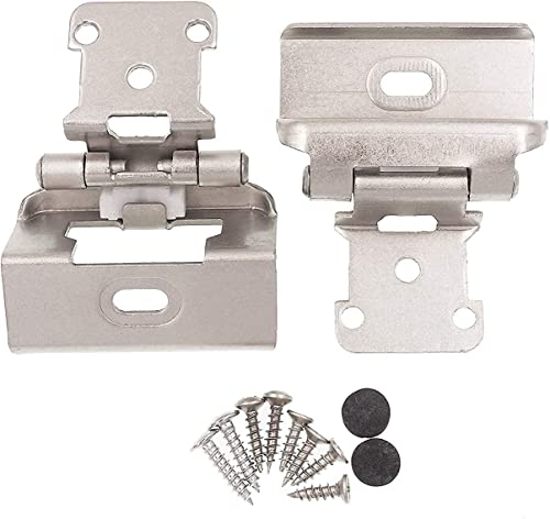 DecoBasics 1/2" Overlay Full Wrap Cabinet Hinges for Kitchen (5 Pair /10 Pcs) -Satin Brushed Nickel Full Wrap Around Self Closing Cabinet Hinges - style: 5 Pairs Pack /10 Pcs