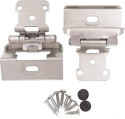 DecoBasics 1/2" Overlay Full Wrap Cabinet Hinges for Kitchen (5 Pair /10 Pcs) -Satin Brushed Nickel Full Wrap Around Self Closing Cabinet Hinges - style: 5 Pairs Pack /10 Pcs