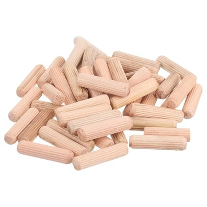 uxcell 300 Pcs Wooden Dowel Pins, 10 x 40mm (0.39 x 1.57 Inch) Wood Dowels Rods, Fluted Dowel Joints for Grooved Woodworking Furniture Craft - size: 10 x 40mm
