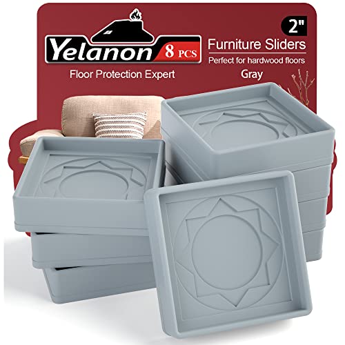 Non Slip Furniture Pads for Hardwood Floors - 8 Pcs 2" Gray Yelanon - color: 8pcs2"square Gray Star