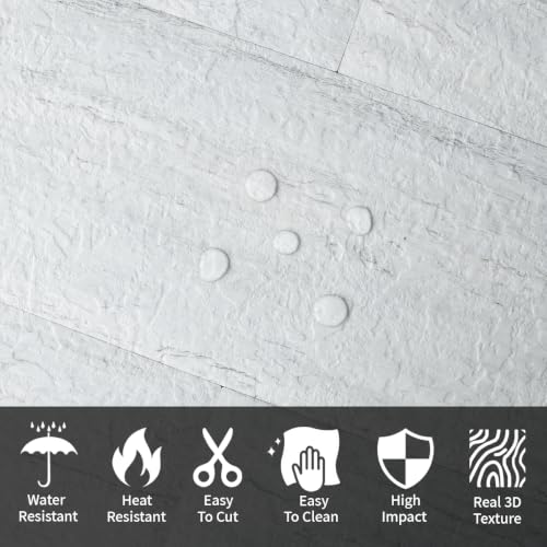 AULIGET 2-Piece Light Shale Peel and Stick Backsplash Wall Tiles, 6" x 12" PVC Faux Stone Stick on Tile for Backsplash Kitchen, Bathroom, Laundry Room, Camper, Fireplace - color: Light Shale, size: 2 Sheets, 6"x12"x0.12"