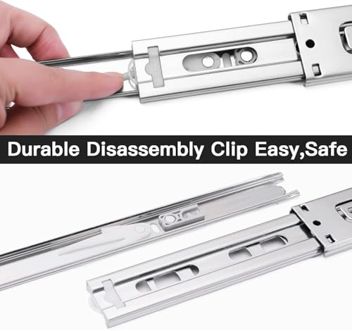 14 inch Soft Self Close Drawer Slides 6 Pairs (12pcs) Full Extension Ball Bearing 3 fold Full Stretch Side Mount Drawer Slides 100 LB Capacity Drawer Slide 14" Silver - size: 14 inch-350mm