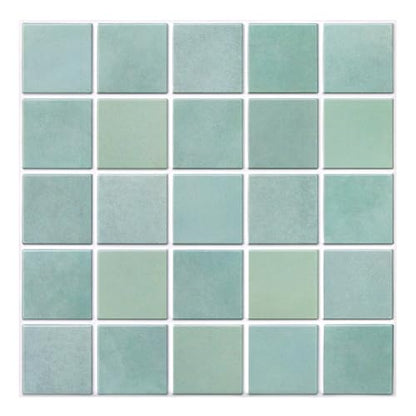 Commomy Matte 3D Peel and Stick Tile,10 Pcs 11.8"x11.8" Light Teal Green - color: Gradient Light Teal Green