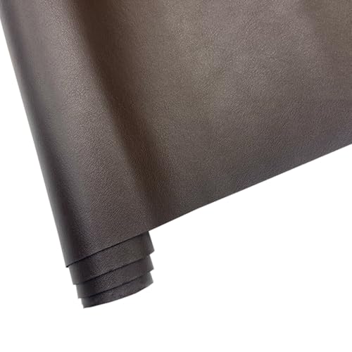 Soft Smooth Faux Leather Fabric Solid Color Vegan Synthetic Imitation Leather Fabric 16" x 54” Large Size for Upholstery Crafts, DIY Sewings, Earrings Bows Wallets Making (Dark Brown) - color: Dark Brown