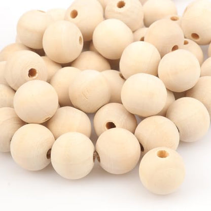 700 PCS 20 mm Wooden Beads with Hole, Beige Round Wooden Beads for Crafts, DIY Projects, and Home Decoration - size: 700 PCS 20 mm