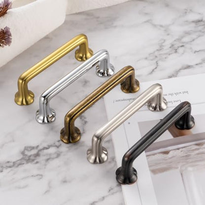 3-3/4 Inch Brushed Gold Cabinet Pulls Drawer Handles 10 Pack P2502 - color: Brushed Gold, size: 3-3/4 Inch Hole Centers