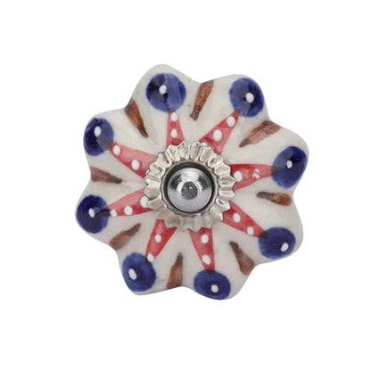Ajuny Ceramic Cabinet Knobs Set 10 Multicolor Dotted Pumpkin Drawer Pulls