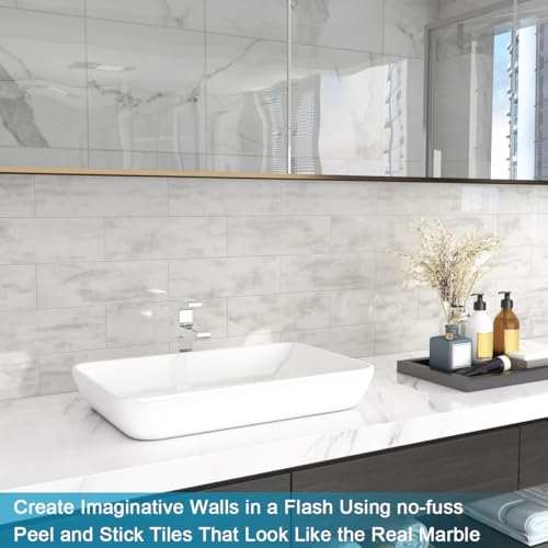BeNice Peel and Stick Backsplash Subway Tile Rustic Gray 16pcs - color: Rustic Gray
