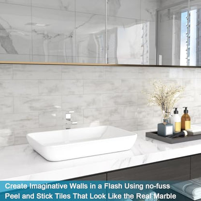 BeNice Peel and Stick Backsplash Subway Tile Rustic Gray 16pcs - color: Rustic Gray