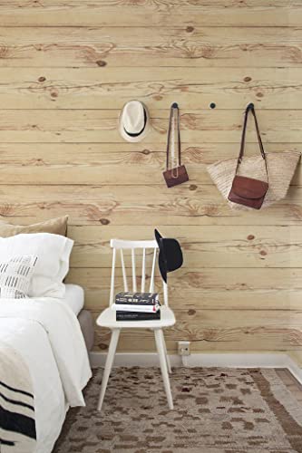 EeeComing Weathered Wood Wallpaper Stick and Peel Wood Contact Paper Wood Plank Removable Wallpaper Wood Look Wall Paper Rustic Reclaimed Distressed 78.7”x17.7” - size: 17.7" x 78.7"