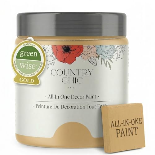Country Chic All-in-One Chalk Paint for Furniture, Cabinets, Home Decor, Eco-Friendly, Matte Finish, Built-In Primer & Top Coat for Wood, Metal - Bee's Knees (Soft Yellow) - 4 oz (118 ml) - color: Bee's Knees, size: 4 Fl Oz (Pack of 1)