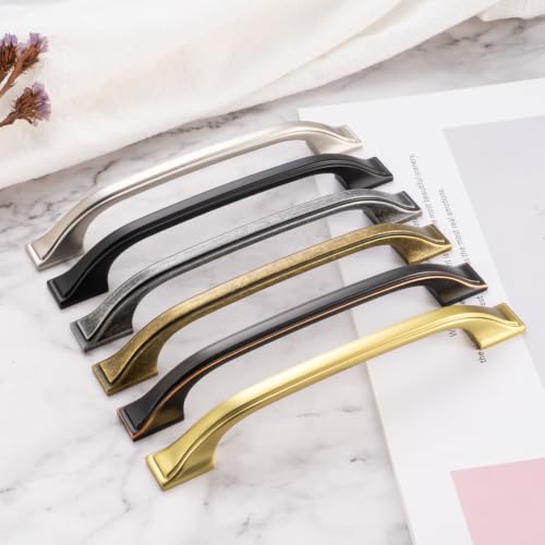 3 Inch Matte Black Cabinet Pulls Arch Drawer Handles 10 Pack P2409 - color: Black, size: 3" Hole Centers-10 Pcs