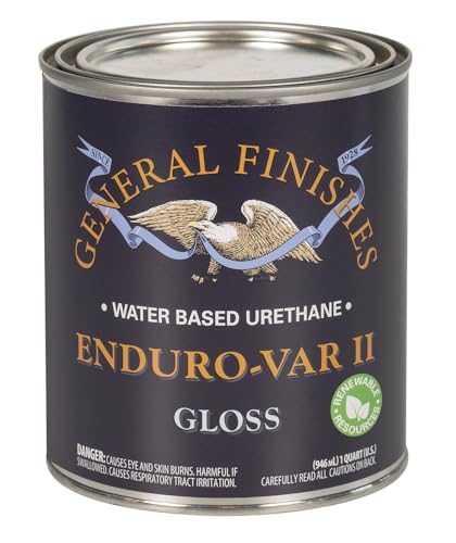 General Finishes Enduro-VAR II Water Based Urethane Topcoat, 1 Quart, Gloss - color: Gloss, size: 1 Quart