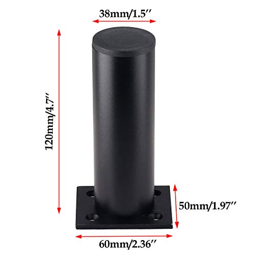 4-Pack Adjustable Aluminum Alloy Furniture Legs 4.7" Height Black - color: Black, size: 4.7 Inch