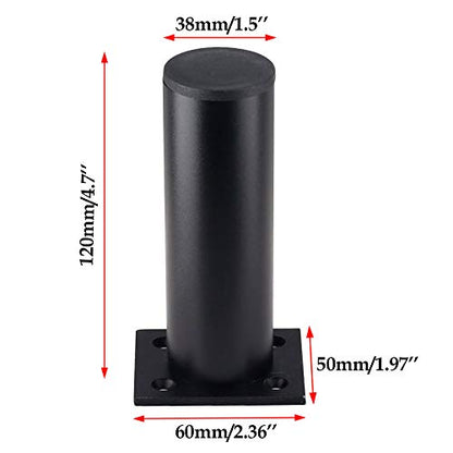 4-Pack Adjustable Aluminum Alloy Furniture Legs 4.7" Height Black - color: Black, size: 4.7 Inch