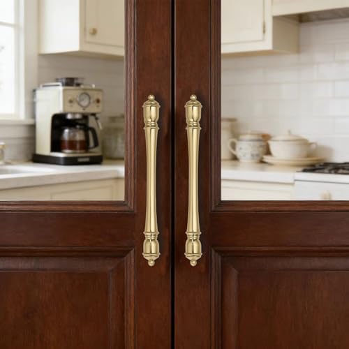 khtumeware 10 Pack 3-1/2 inch(89mm) Hole Center Champagne Bronze Cabinet Pulls Heavy-Duty Solid Warm Brass Cabinet Hardware Drawer Pulls Hardware Suitable for Kitchens bathrooms and Dressing Tables - color: Champagne Bronze, size: 3-1/2inch(89mm) hole cen
