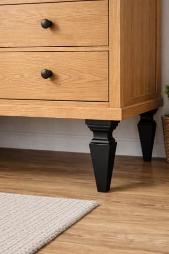 8 Inch Square Solid Wood Beech Replacement Furniture Legs, Set of 4, Wooden Feet Mid Century Modern, Unfinished Legs for Sofa, Couch, Armchair, Ottoman, Cabinet, TV Stand, Dresser - size: 8" / 20cm