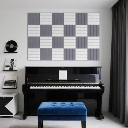 12 Pack Acoustic Panels, 11.8"x11.8" Sound Absorbing Wall Panel,Silver Grey - color: Silver Grey, size: 11.8" x 11.8"