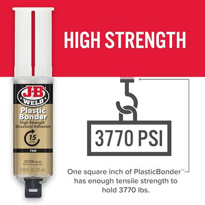 J-B Weld 50133 Plastic Bonder Structural Adhesive Syringe - Tan - 25 ml - size: 25ml - 1 Pack