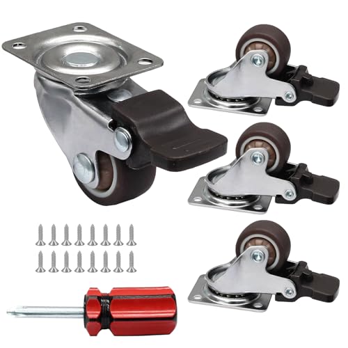 1Inch Low Profile Swivel Caster Wheels, 4Pcs - style: 1 Inch