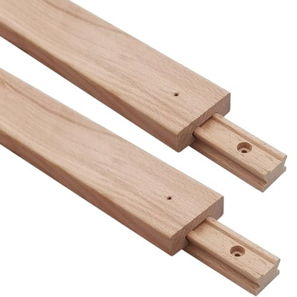 Wooden Drawer Slides 16 Inches Classic Wood Center Guide Track with Slide Glides (1 pcs) - size: 1 Piece